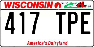WI license plate 417TPE