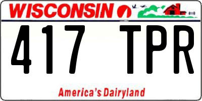 WI license plate 417TPR