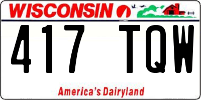 WI license plate 417TQW