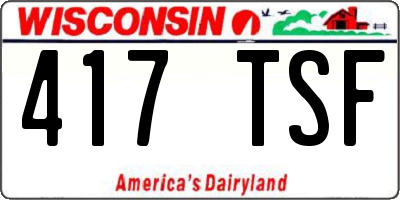 WI license plate 417TSF