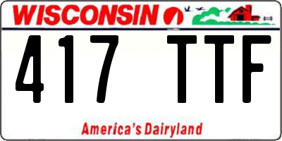 WI license plate 417TTF