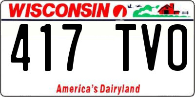 WI license plate 417TVO