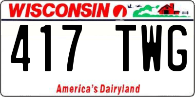WI license plate 417TWG