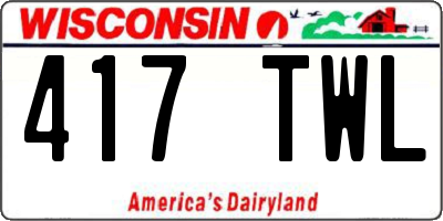 WI license plate 417TWL