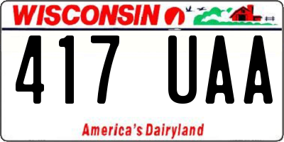 WI license plate 417UAA