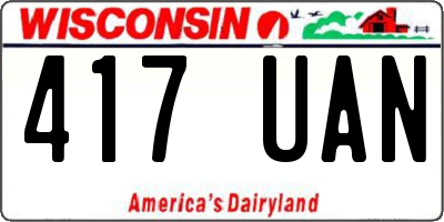 WI license plate 417UAN