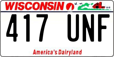 WI license plate 417UNF