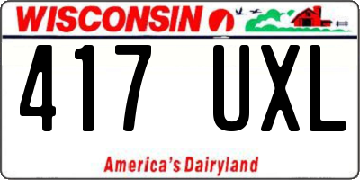 WI license plate 417UXL
