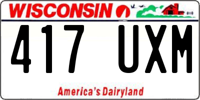WI license plate 417UXM