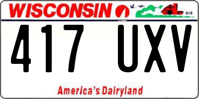 WI license plate 417UXV