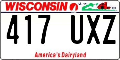 WI license plate 417UXZ