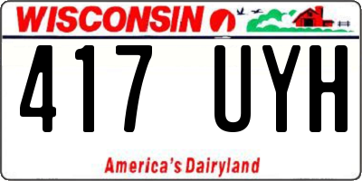WI license plate 417UYH