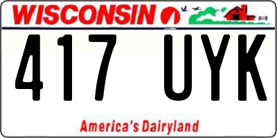 WI license plate 417UYK