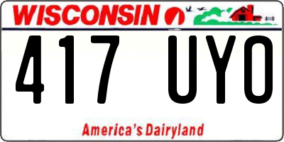WI license plate 417UYO