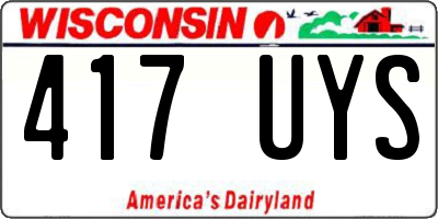 WI license plate 417UYS