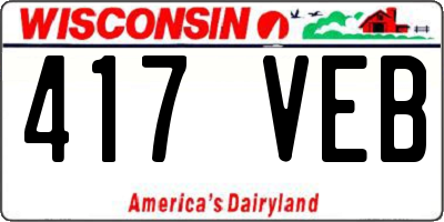 WI license plate 417VEB