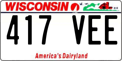 WI license plate 417VEE