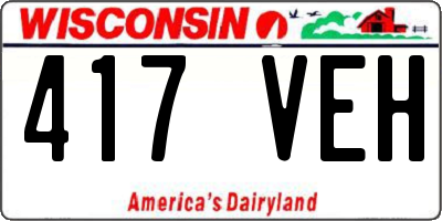 WI license plate 417VEH