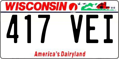 WI license plate 417VEI