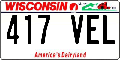WI license plate 417VEL