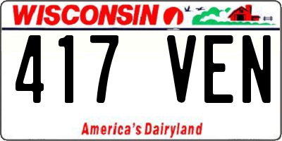 WI license plate 417VEN