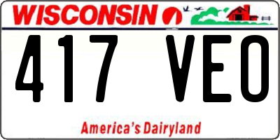 WI license plate 417VEO