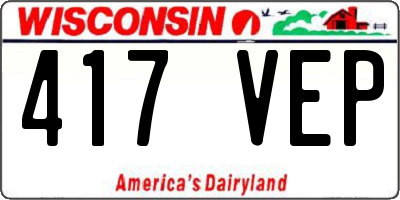 WI license plate 417VEP