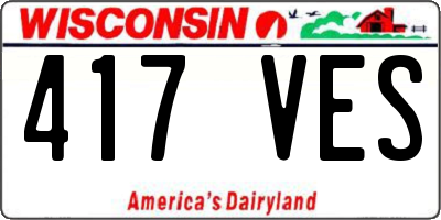 WI license plate 417VES