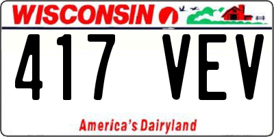 WI license plate 417VEV