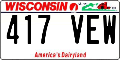 WI license plate 417VEW
