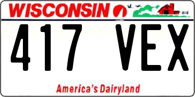WI license plate 417VEX