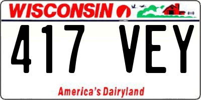 WI license plate 417VEY
