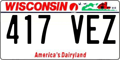 WI license plate 417VEZ