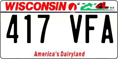 WI license plate 417VFA