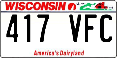 WI license plate 417VFC