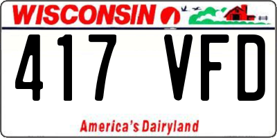 WI license plate 417VFD