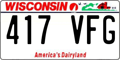 WI license plate 417VFG