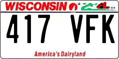 WI license plate 417VFK