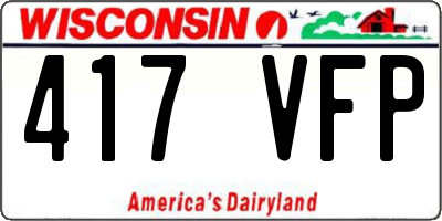WI license plate 417VFP