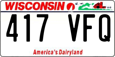 WI license plate 417VFQ