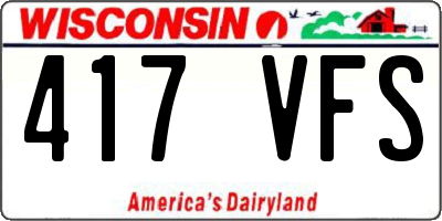 WI license plate 417VFS