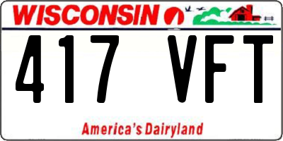 WI license plate 417VFT
