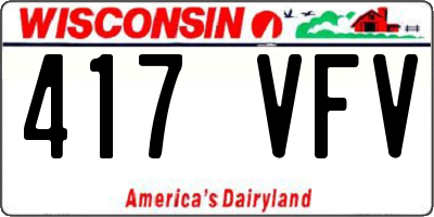 WI license plate 417VFV