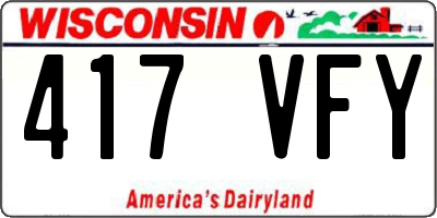 WI license plate 417VFY