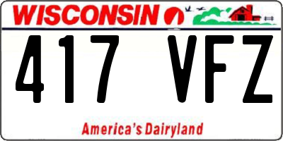 WI license plate 417VFZ