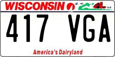 WI license plate 417VGA