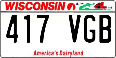 WI license plate 417VGB