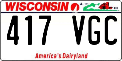 WI license plate 417VGC