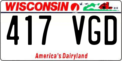 WI license plate 417VGD