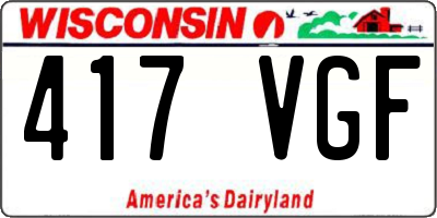 WI license plate 417VGF